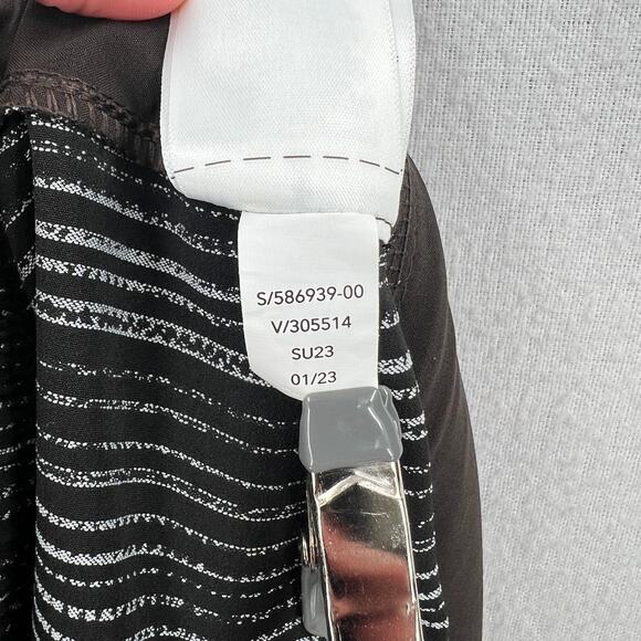 ATHLETA Arrival Pants Womens 4 Black Amara Stripe Drawstring High Rise Cropped - Picture 12 of 16